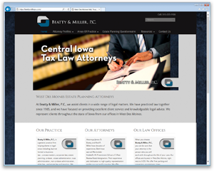 law and legal website design services des moines iowa