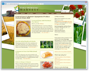 organic food website design iowa